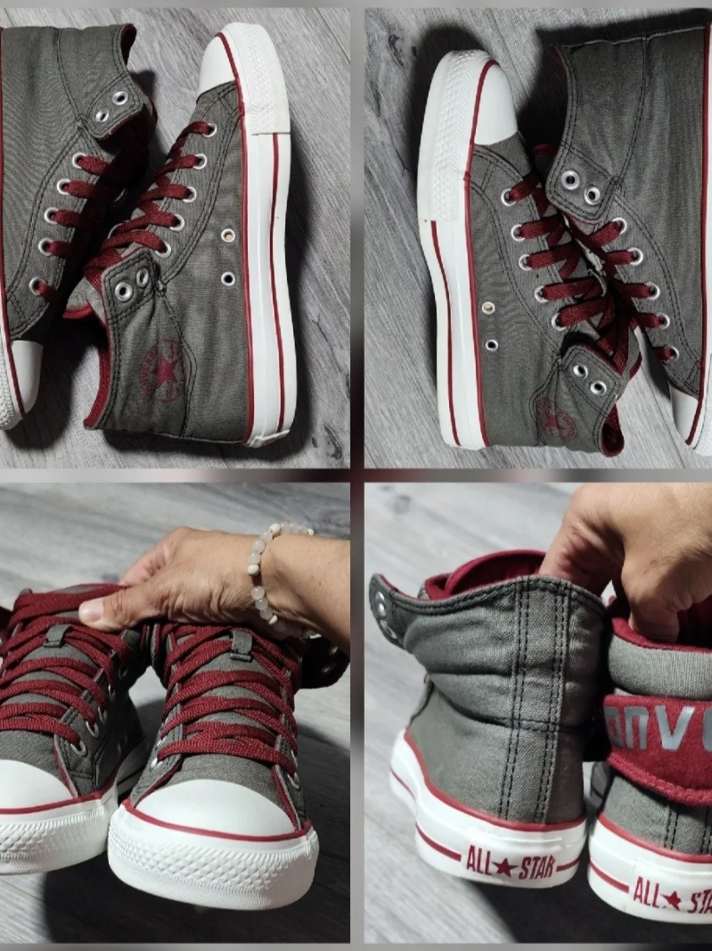 Converse Chuck Taylor High Street Mid Top Sneakers Burgundy Womens Size 8 Mens 6